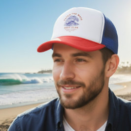  Surf Club Red White Blue California beach towns Trucker Pet