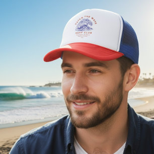 Surf Club Rood Wit Blauw strandsteden in Californi Trucker Pet