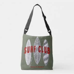 Surf Club Zomer Strand Vakantie Grappige Vintage Crossbody Tas