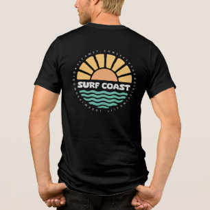 Surf Coast Vintage Zonsondergang Strand Retro Desi Tri-Blend Shirt