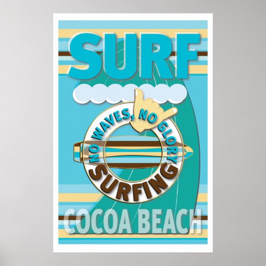 Surf Cocoa Beach Poster (Voorkant)