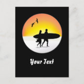 Surf Couple bij Sunset Briefkaart (Voorkant)