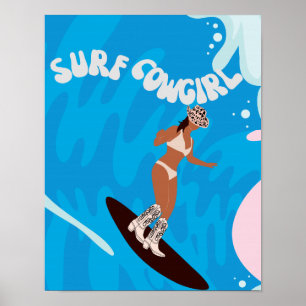 surf cowgirl poster