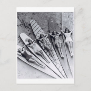 surf dames Veel strand Australië Briefkaart