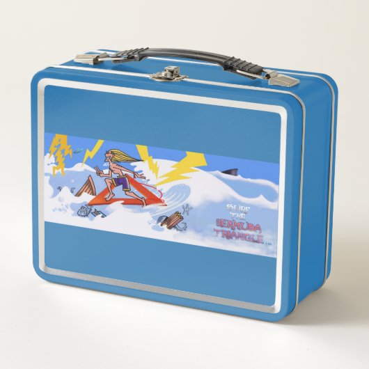 Surf De Bermuda driehoeksblauwe lunchbox (Voorkant)