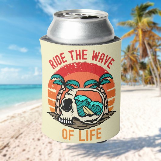 Surf de golf van het leven | Motiverende zee Blikjeskoeler