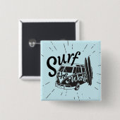 Surf de Golf Vierkante Button 5,1 Cm (Voorkant /achterkant)