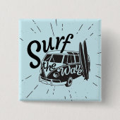 Surf de Golf Vierkante Button 5,1 Cm (Voorkant)