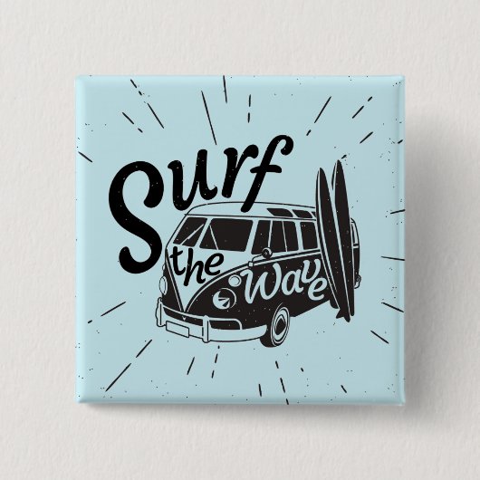 Surf de Golf Vierkante Button 5,1 Cm (Voorkant)
