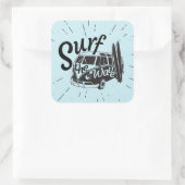 Surf de Golf Vierkante Sticker (Tas)