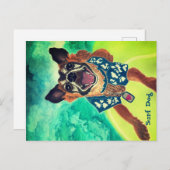 Surf Dog Briefkaart (Voorkant / Achterkant)
