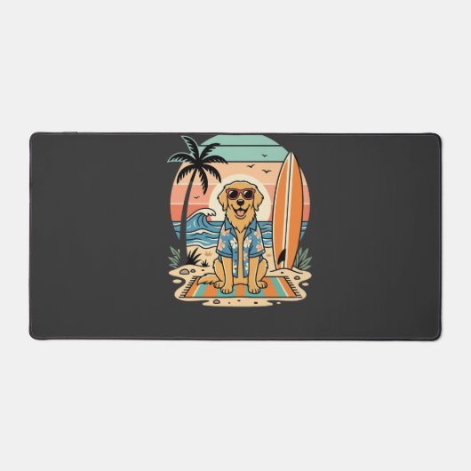 Surf Dog Retro Strand Zomer Bureaumat (Voorkant)