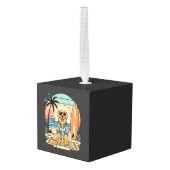 Surf Dog Retro Strand Zomer Decoratie (Achter hoekig)