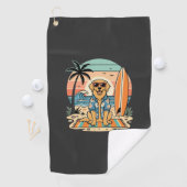 Surf Dog Retro Strand Zomer Golfhanddoek (Insitu)