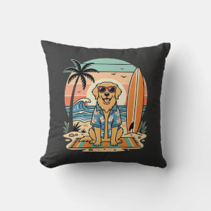 Surf Dog Retro Strand Zomer Kussen