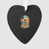 Surf Dog Retro Strand Zomer Ornament (voorkant)