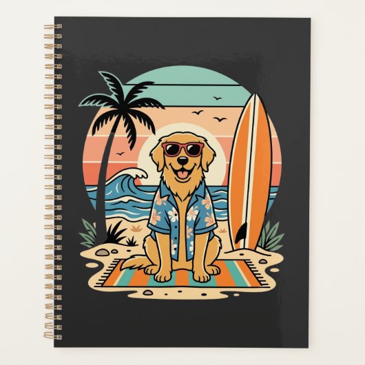 Surf Dog Retro Strand Zomer Planner (Voorkant)