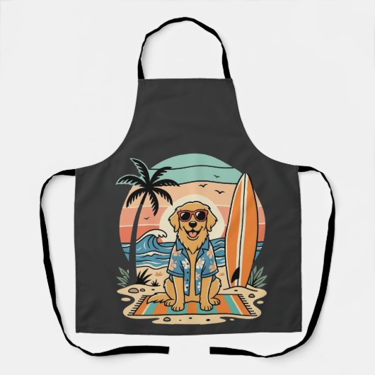 Surf Dog Retro Strand Zomer Schort (Voorkant)