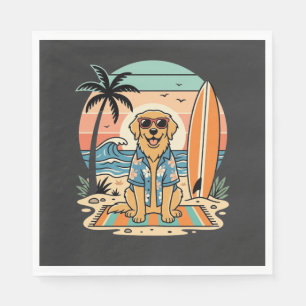 Surf Dog Retro Strand Zomer Servet