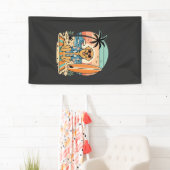 Surf Dog Retro Strand Zomer Spandoek (Insitu)