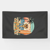 Surf Dog Retro Strand Zomer Spandoek (Horizontaal)