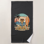Surf Dog Retro Strand Zomer Strandlaken (Voorkant)