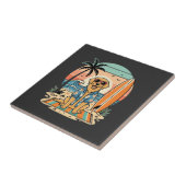 Surf Dog Retro Strand Zomer Tegeltje (Zijkant)