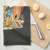 Surf Dog Retro Strand Zomer Theedoek (Quarter Fold)