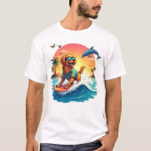 Surf Dog Vibes 🐶 Golden Retriever Summer Tee T-shirt (Voorkant)