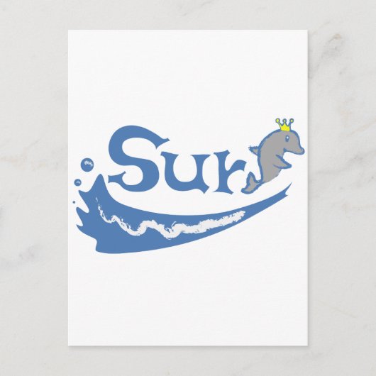 Surf Dolphin Briefkaart (Voorkant)