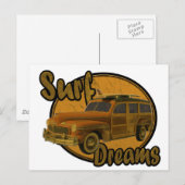 surf droomt houtachtige wagen bruin briefkaart (Voorkant / Achterkant)