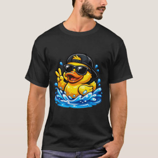Surf eend in pet en zonnebril t-shirt