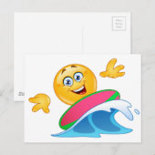 surf emoji briefkaart (Voorkant / Achterkant)