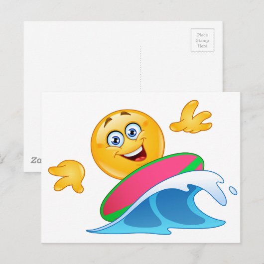 surf emoji briefkaart (Voorkant / Achterkant)