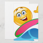 surf emoji briefpapier (Voorkant / Achterkant)
