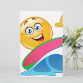 surf emoji briefpapier (Staand voorkant)