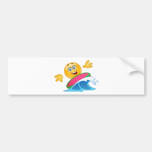 surf emoji bumpersticker (Voorkant)