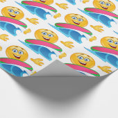 surf emoji cadeaupapier (Hoek)