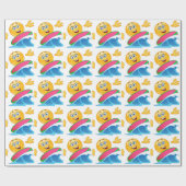 surf emoji cadeaupapier (Vlak)