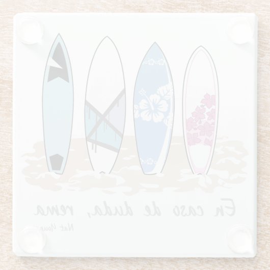 Surf. En caso de duda, rema Glazen Onderzetter (Achterkant)