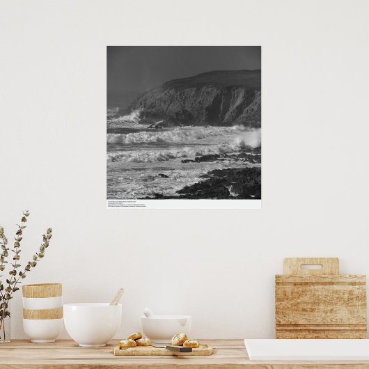 Surf en Rocks nabij Bodega, station 1966 Poster (Keuken)