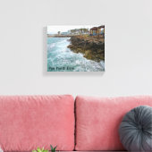 Surf en Rocks - Nahariya , Israël Canvas Afdruk (Insitu (Woonkamer))