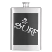 Surf en schedel zwart gekantelde roestvrijstalen k flacon (Voorkant)