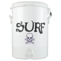 Surf en Schedel zwart Igloo drankkoeler 10 gal