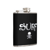 Surf en Schedel zwart omwikkelde kolf Heupfles (Rechts)