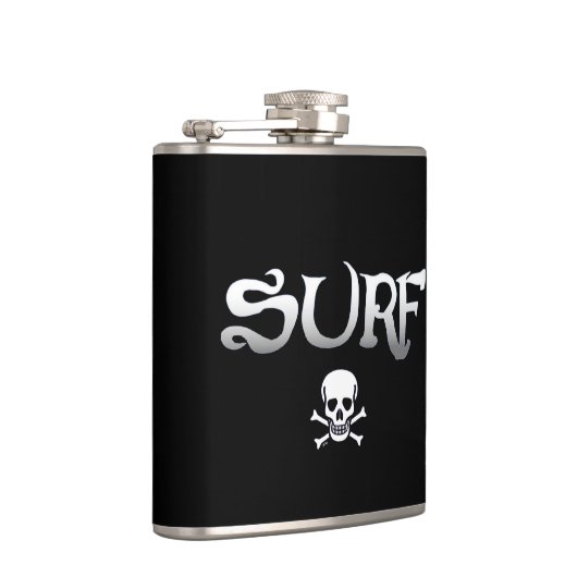 Surf en Schedel zwart omwikkelde kolf Heupfles (Rechts)