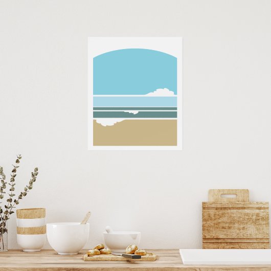 Surf- en Sky minimalistisch poster (Keuken)