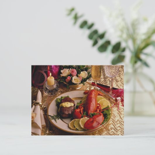 Surf en turf briefkaart (Staand voorkant)