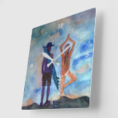 Surf en Yoga Square Wall Clock Vierkante Klok (Hoek)