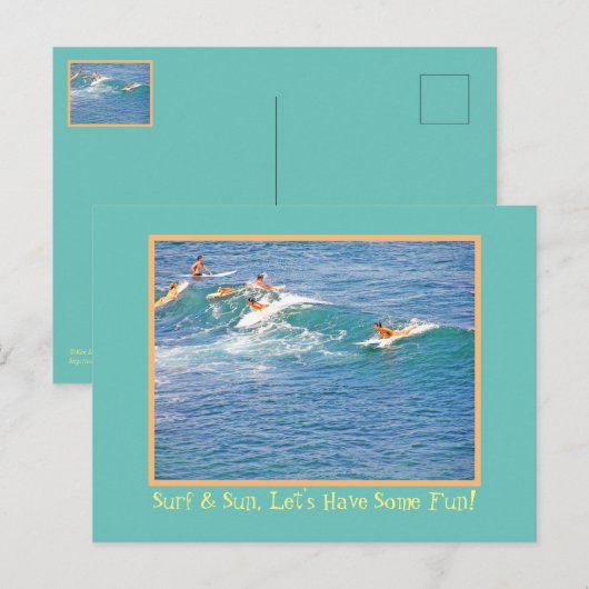 SURF EN ZONLEN HEBBEN EEN KANS. / SURFERS-Briefkaa Briefkaart (Voorkant / Achterkant)